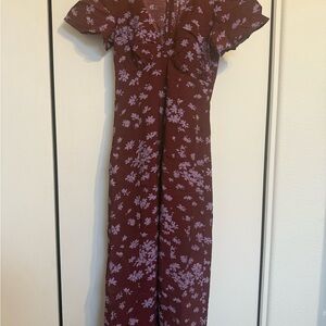 Floral Madewell Dress in burgandy and Purple